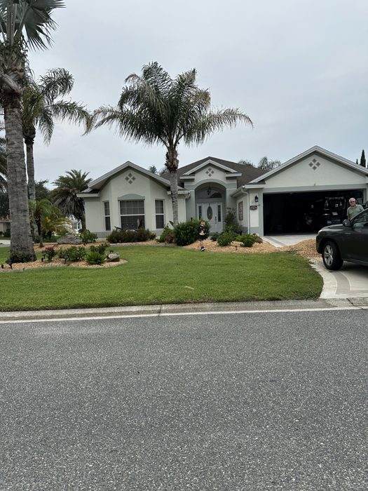 A quiet moment in the yard outside a friend's palm-lined Florida home before we hit the road again.