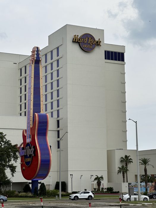 The towering Hard Rock Hotel & Casino in Biloxi, our destination for the night.