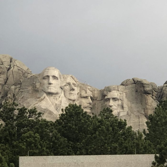 The classic first look at Mount Rushmore from the Avenue of Flags.
