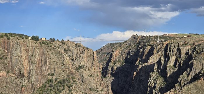 A sweeping view down the rugged Royal Gorge from the rim trail.