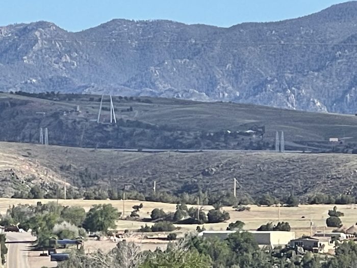 Wide-open Colorado vista of layered foothills from the campground.