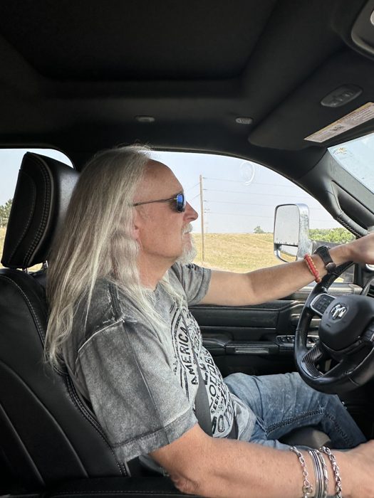 Mom takes the wheel for the long drive into the Black Hills of South Dakota.