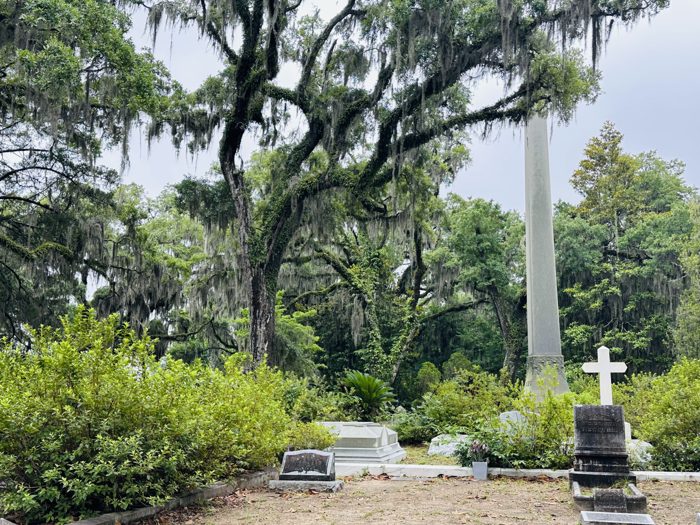 Scattered headstones rest under the sprawling moss-draped oaks deep in Bonaventure's grounds.
