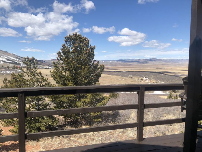 Big Wyoming views from the cabin deck.