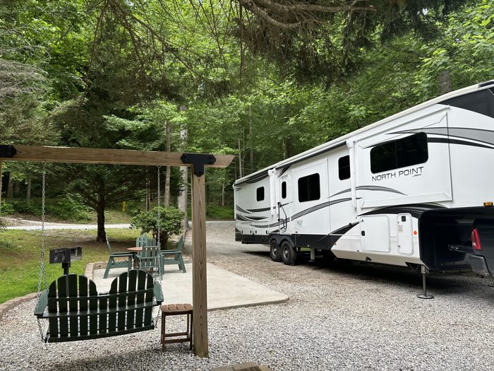 Our rig tucked into its site for the stay.