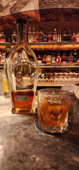 Old fashioneds at the bar inside Skull's Rainbow Room.