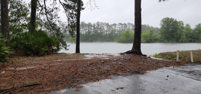 A still Georgia pond at our overnight stop near Richmond Hill.